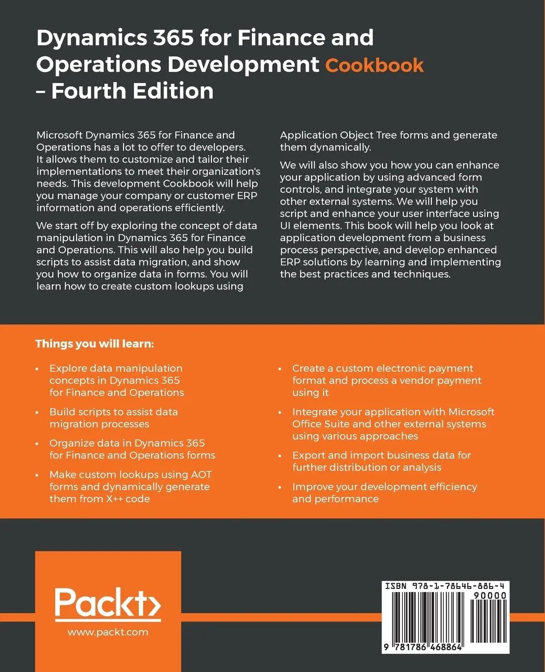Rückseite: 9781786468864 | Dynamics 365 for Finance and Operations Development Cookbook -...