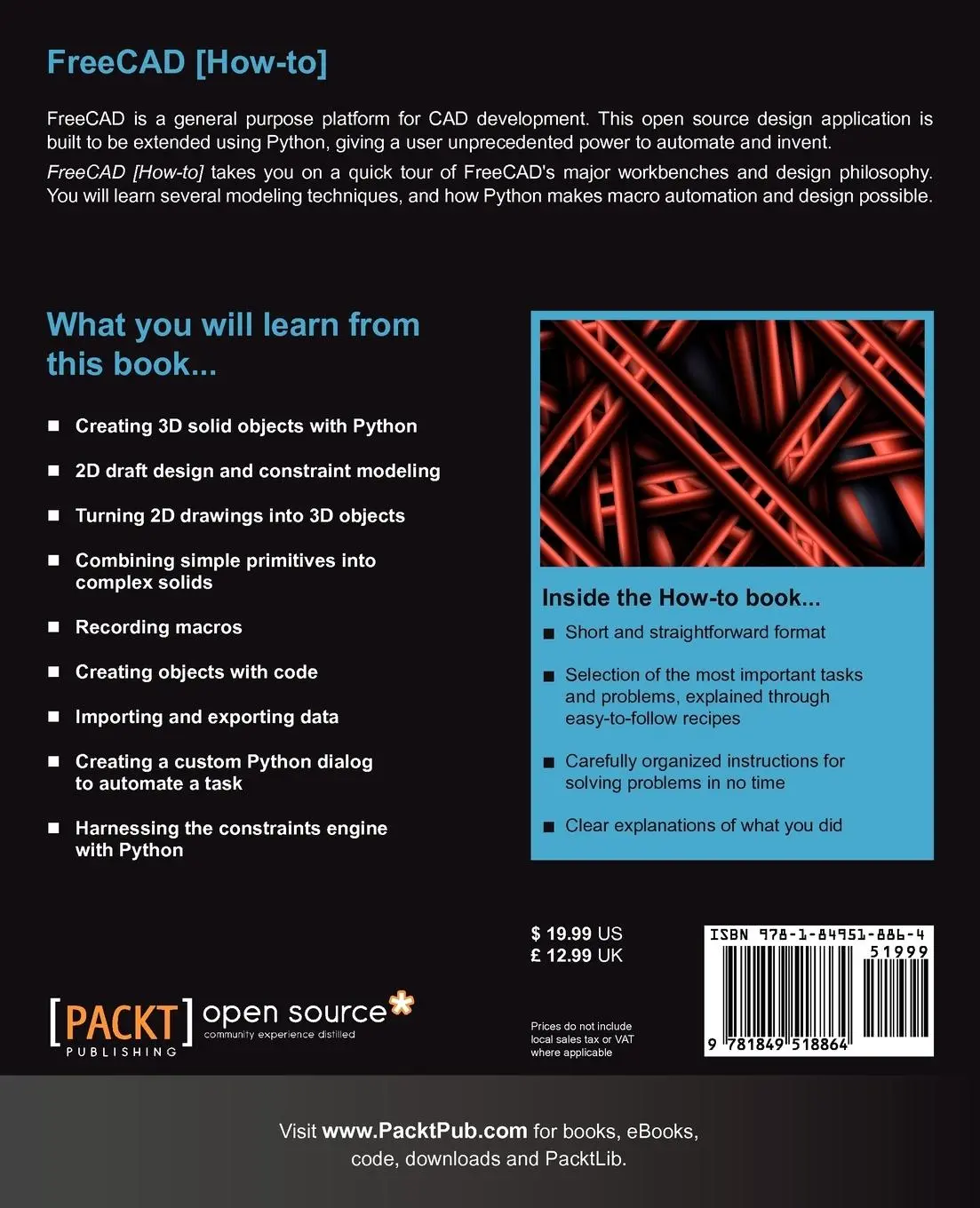 Rückseite: 9781849518864 | FreeCAD | Daniel Falck (u. a.) | Taschenbuch | Kartoniert / Broschiert