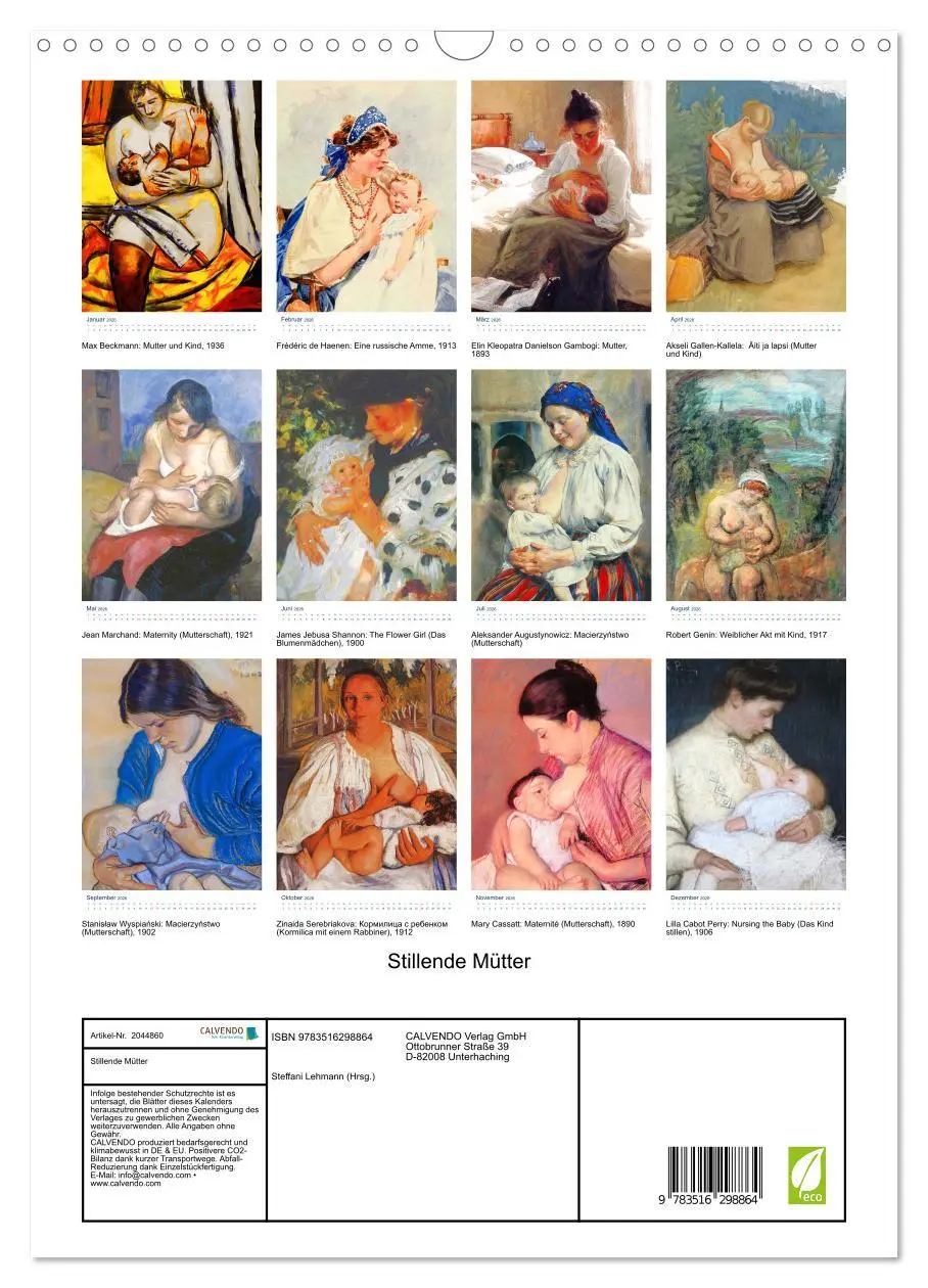 Bild: 9783516298864 | Stillende Mütter (Wandkalender 2026 DIN A3 hoch), CALVENDO...