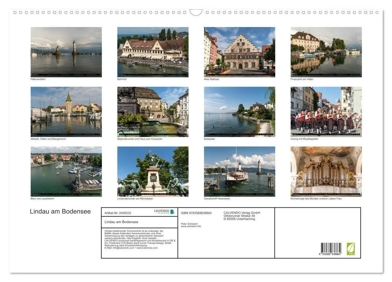 Bild: 9783569838864 | Lindau am Bodensee (Wandkalender 2027 DIN A2 quer), CALVENDO...