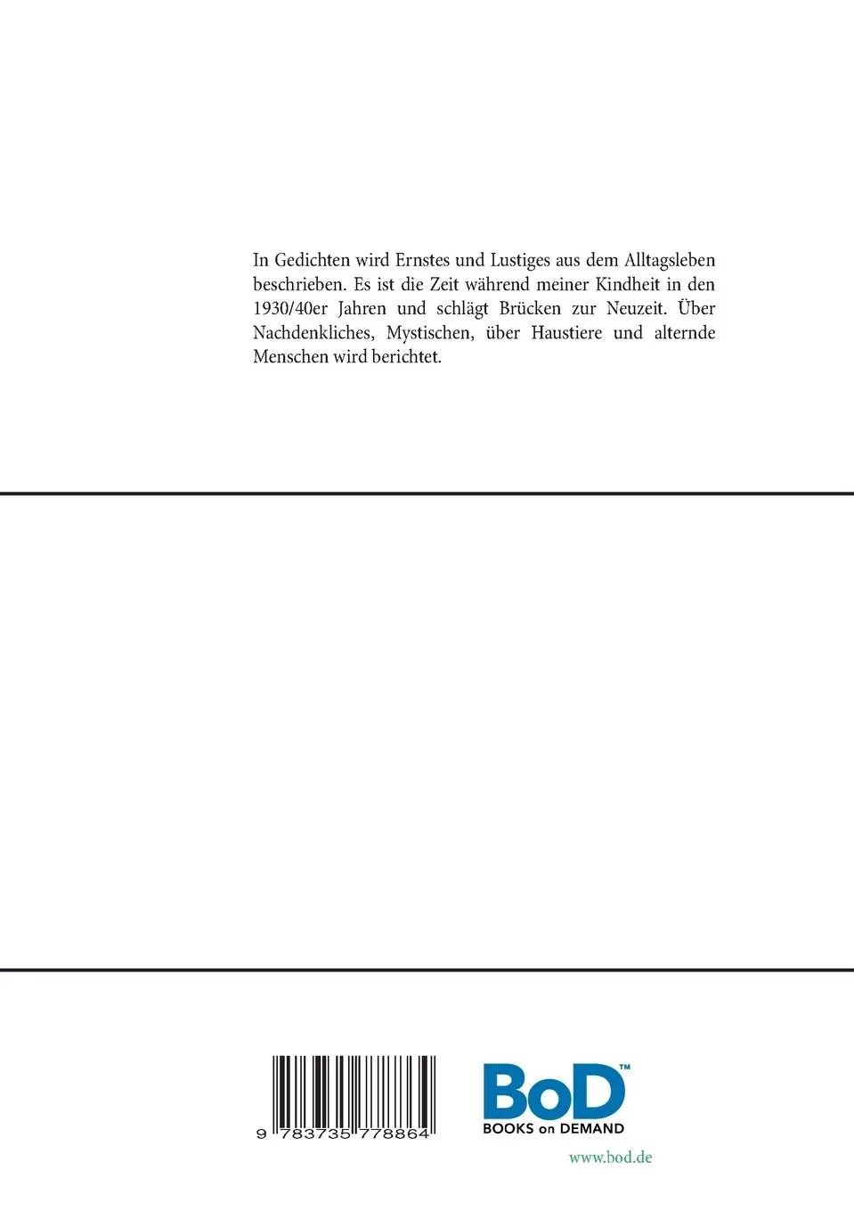 Rückseite: 9783735778864 | Allerlei Reimerei | Gedichte über dies und jenes | Ernst Woll | Buch