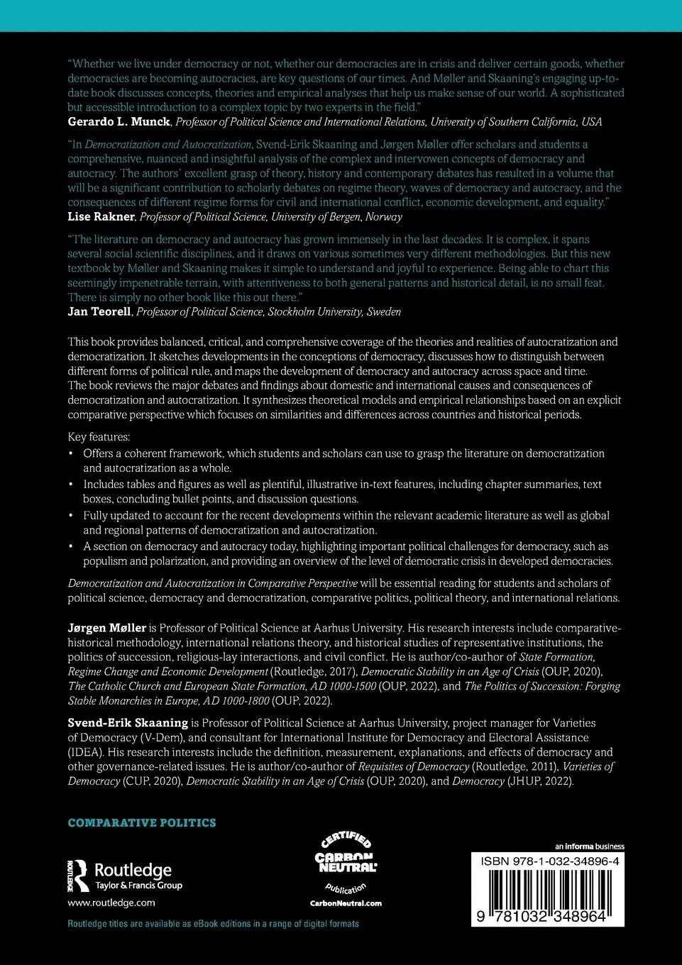 Rückseite: 9781032348964 | Democratization and Autocratization in Comparative Perspective | Buch