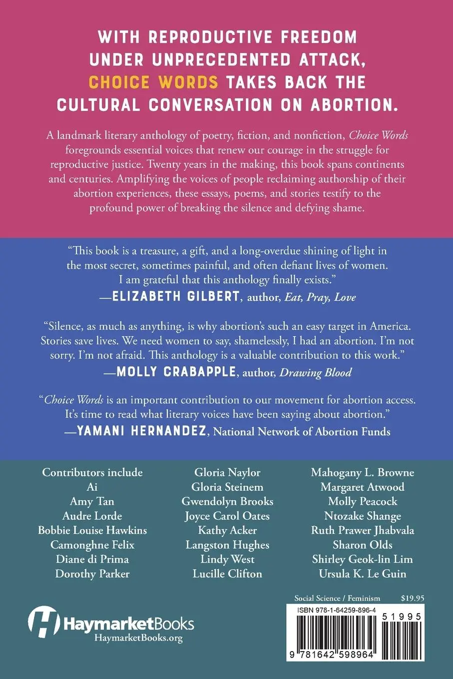 Rückseite: 9781642598964 | Choice Words | Writers on Abortion | Annie Finch | Taschenbuch | 2022