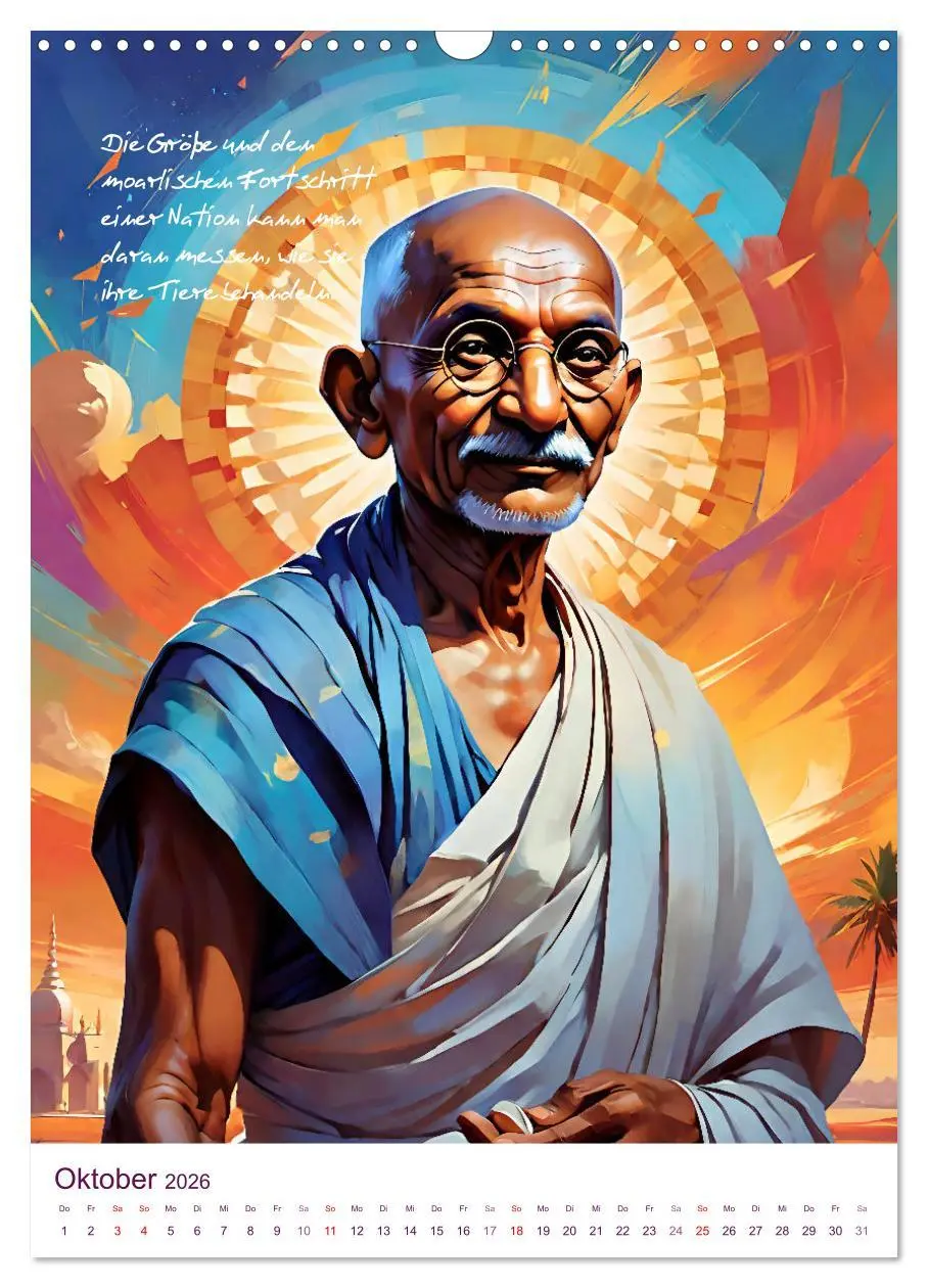Bild: 9783457268964 | Mahatma Gandhi (Wandkalender 2026 DIN A3 hoch), CALVENDO...