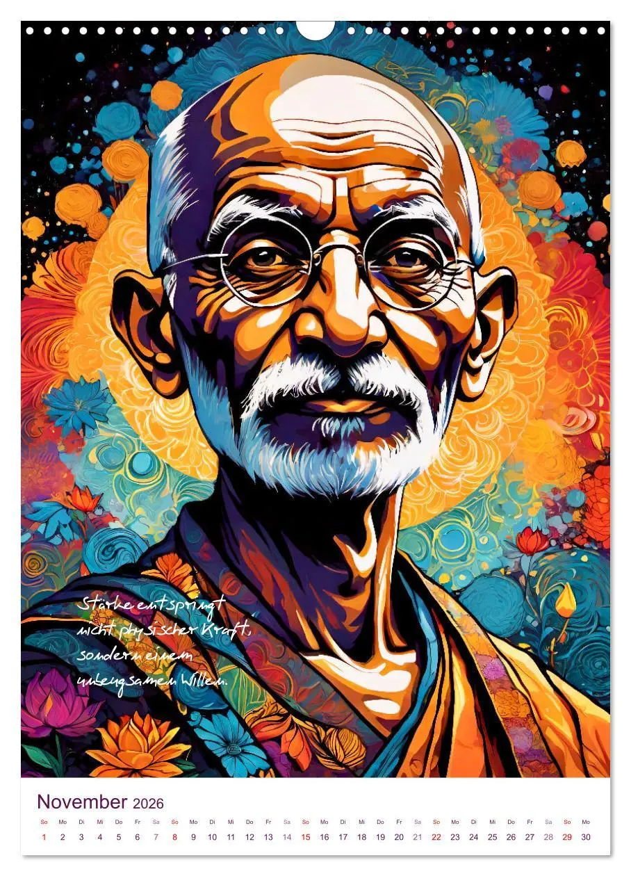 Bild: 9783457268964 | Mahatma Gandhi (Wandkalender 2026 DIN A3 hoch), CALVENDO...