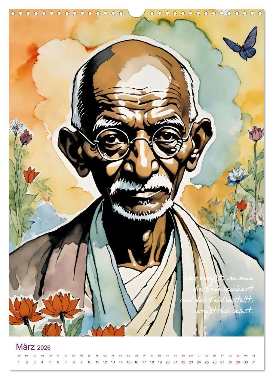 Bild: 9783457268964 | Mahatma Gandhi (Wandkalender 2026 DIN A3 hoch), CALVENDO...