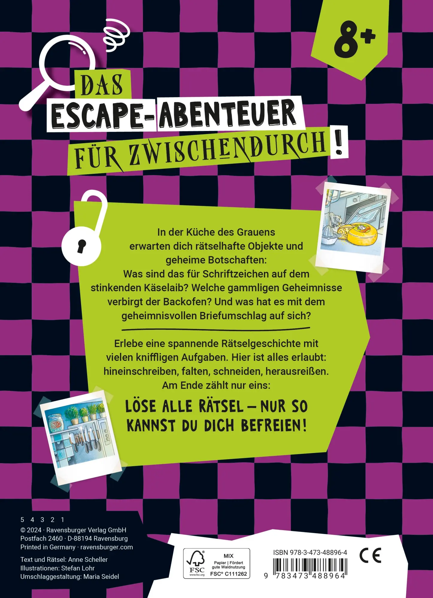 Rückseite: 9783473488964 | Ravensburger Escape Rätsel - Küche des Grauens | Anne Scheller | Buch