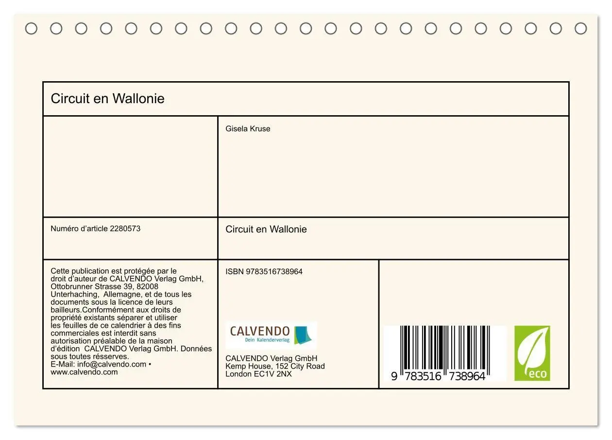 Bild: 9783516738964 | Circuit en Wallonie (Calendrier de bureau 2026 DIN A5 vertical),...