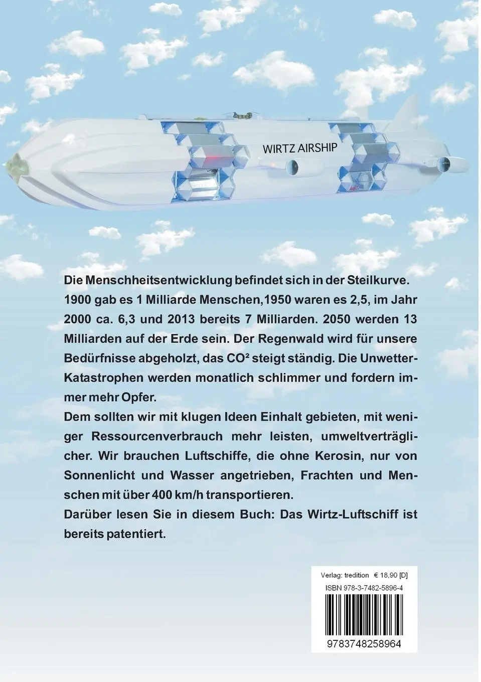 Rückseite: 9783748258964 | DAS WIRTZ-LUFTSCHIFF | Fritz Wirtz | Taschenbuch | 112 S. | Deutsch