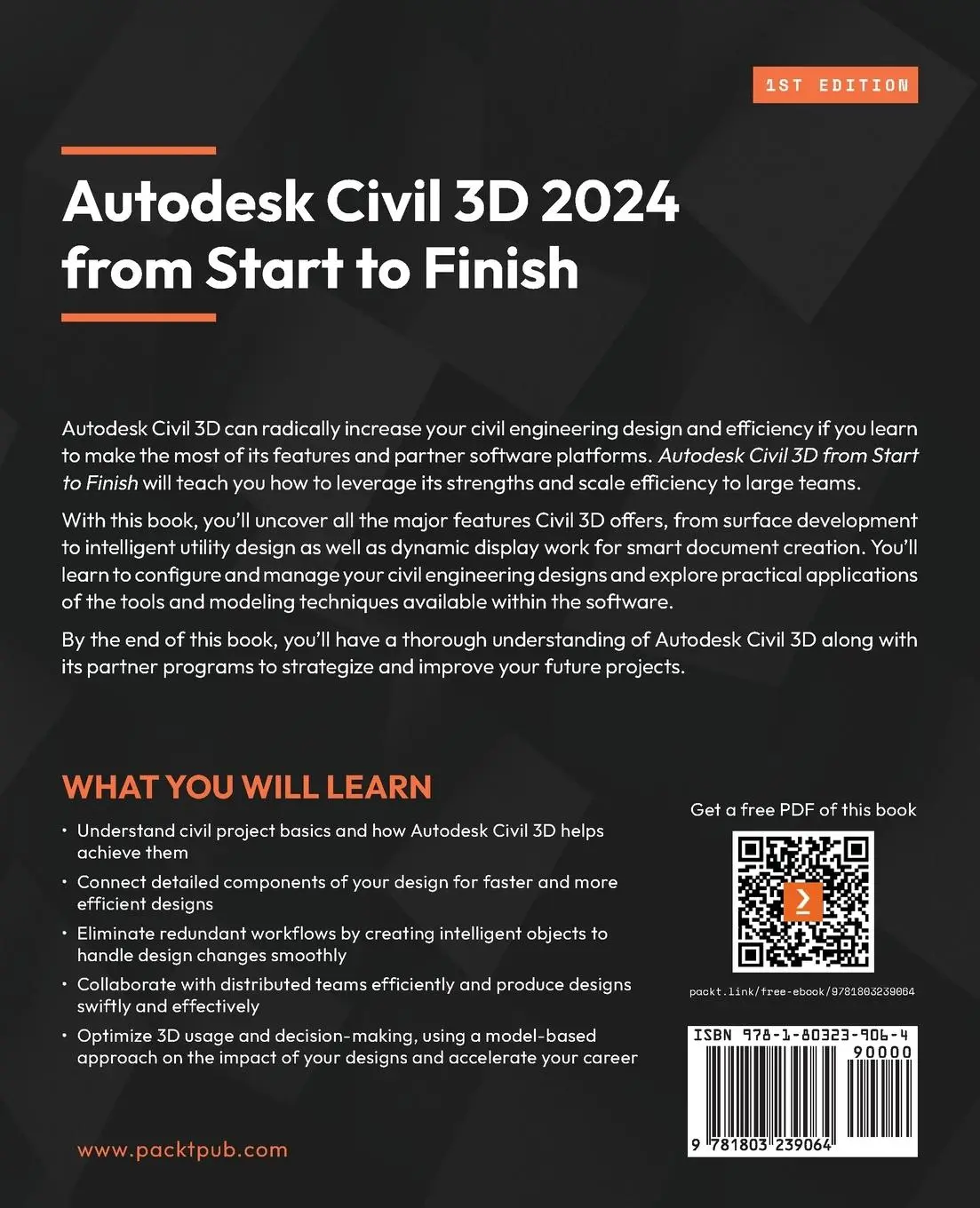 Rückseite: 9781803239064 | Autodesk Civil 3D 2024 from Start to Finish | Stephen Walz (u. a.)