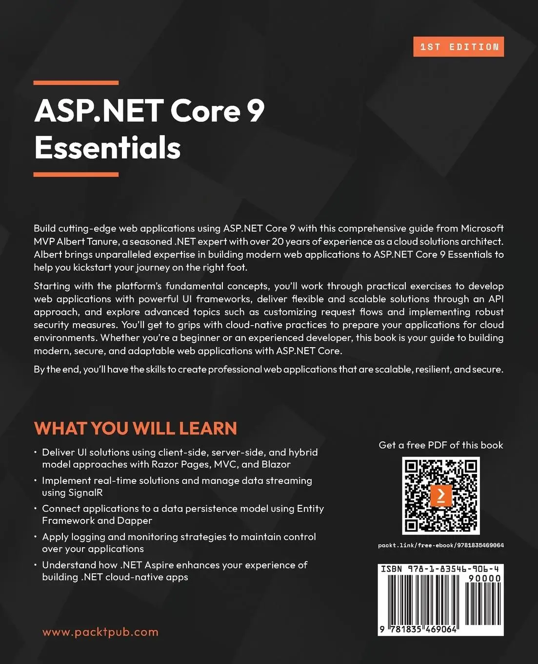 Rückseite: 9781835469064 | ASP.NET Core 9 Essentials | Albert S. Tanure | Taschenbuch | Englisch
