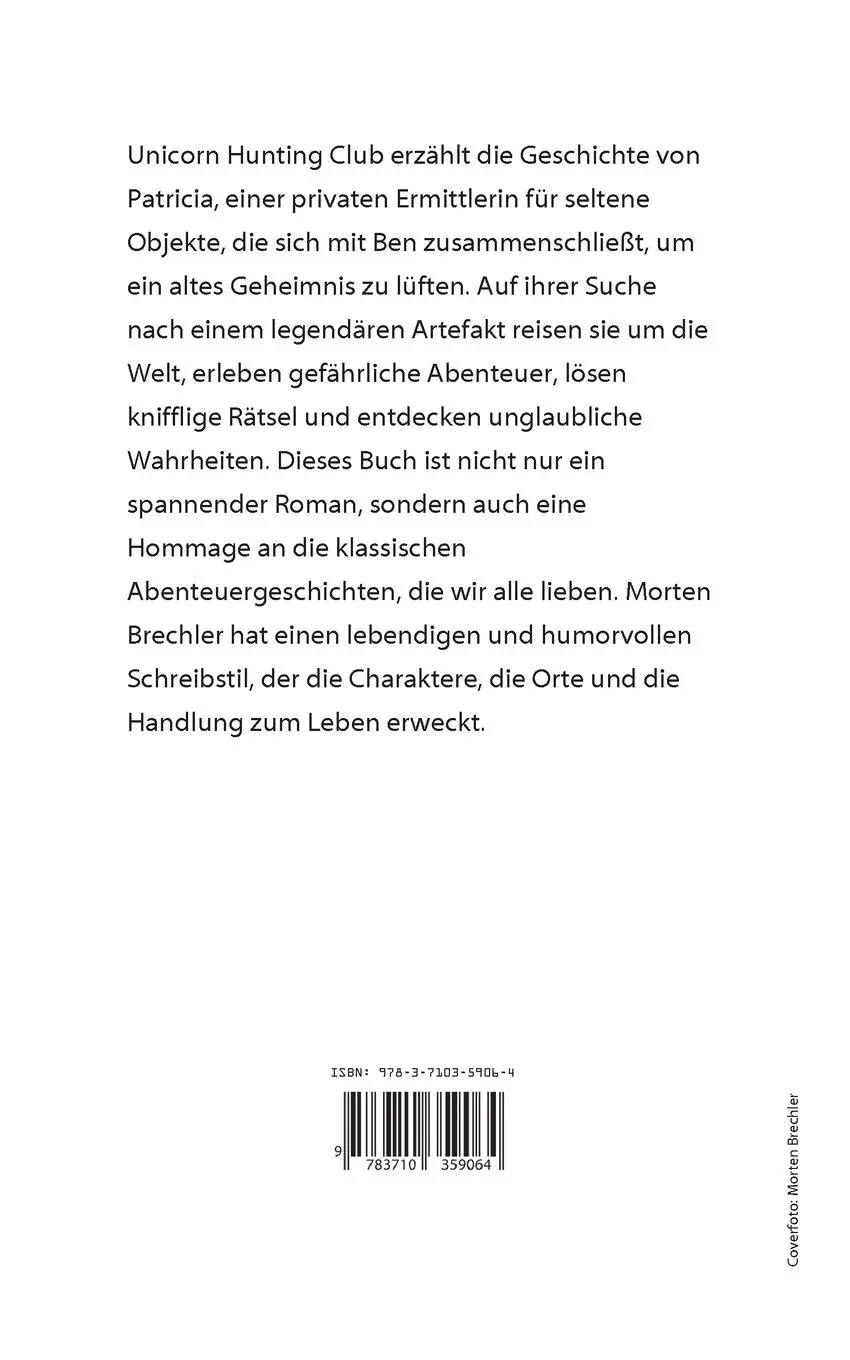 Rückseite: 9783710359064 | Unicorn Hunting Club | Teil 1 | Morten Brechler | Taschenbuch | 290 S.