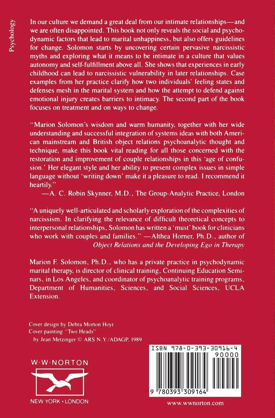 Rückseite: 9780393309164 | Narcissism and Intimacy | Love and Marriage in an Age of Confusion