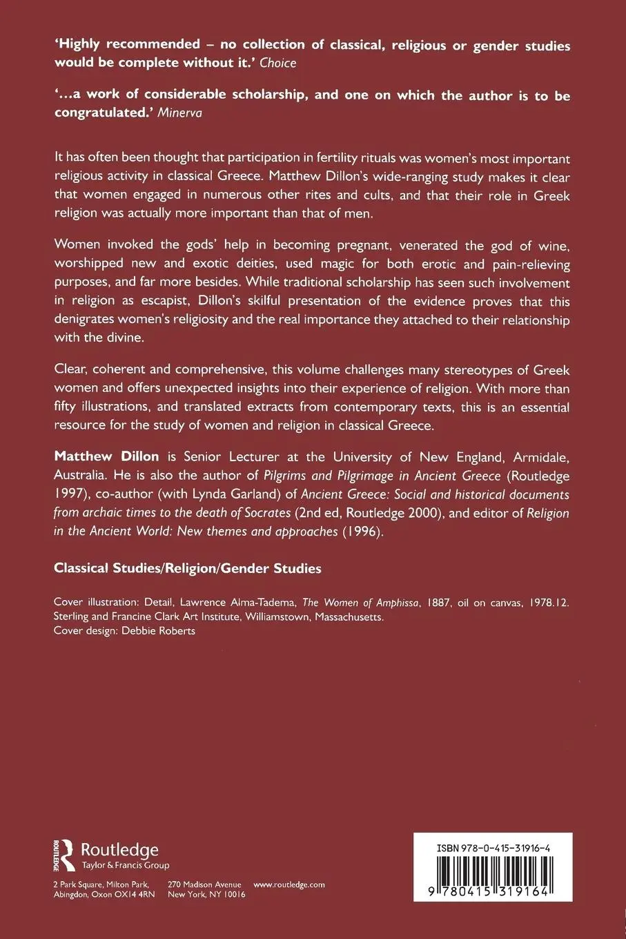 Rückseite: 9780415319164 | Girls and Women in Classical Greek Religion | Matthew Dillon | Buch