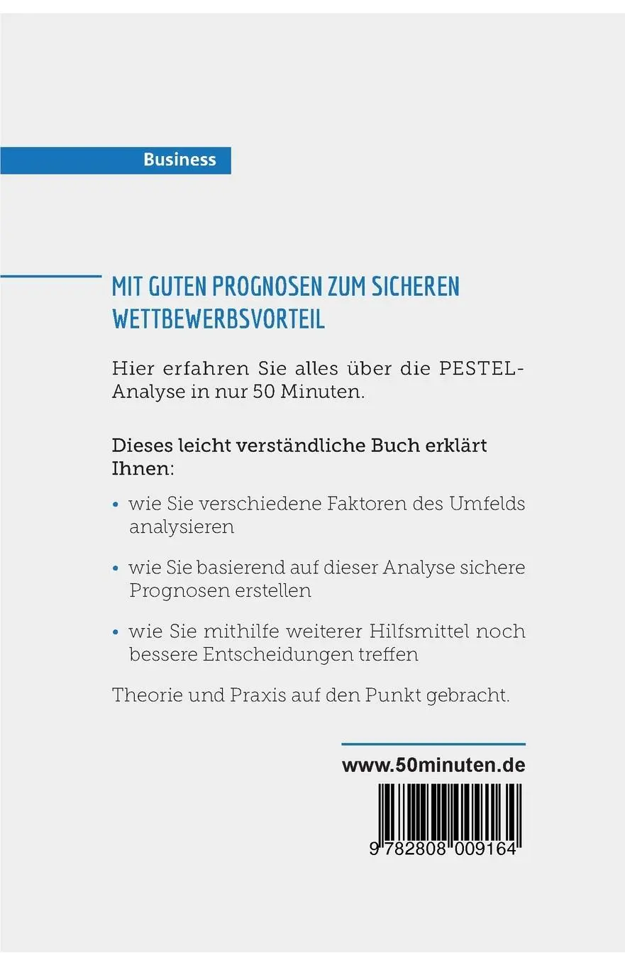 Rückseite: 9782808009164 | Die PESTEL-Analyse | Bessere Prognosen durch Umfeldanalysen | Buch
