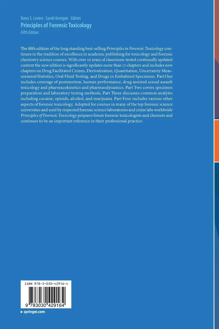 Rückseite: 9783030429164 | Principles of Forensic Toxicology | Sarah Kerrigan (u. a.) | Buch
