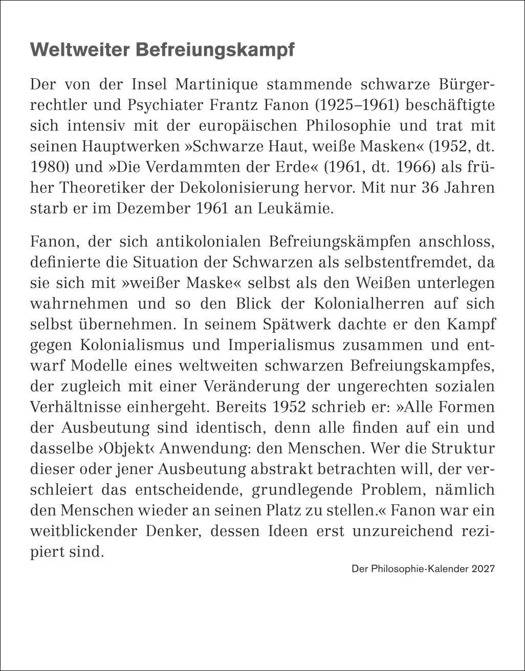 Bild: 9783840039164 | Der Philosophie-Kalender Tagesabreißkalender 2027 | Brüning (u. a.)
