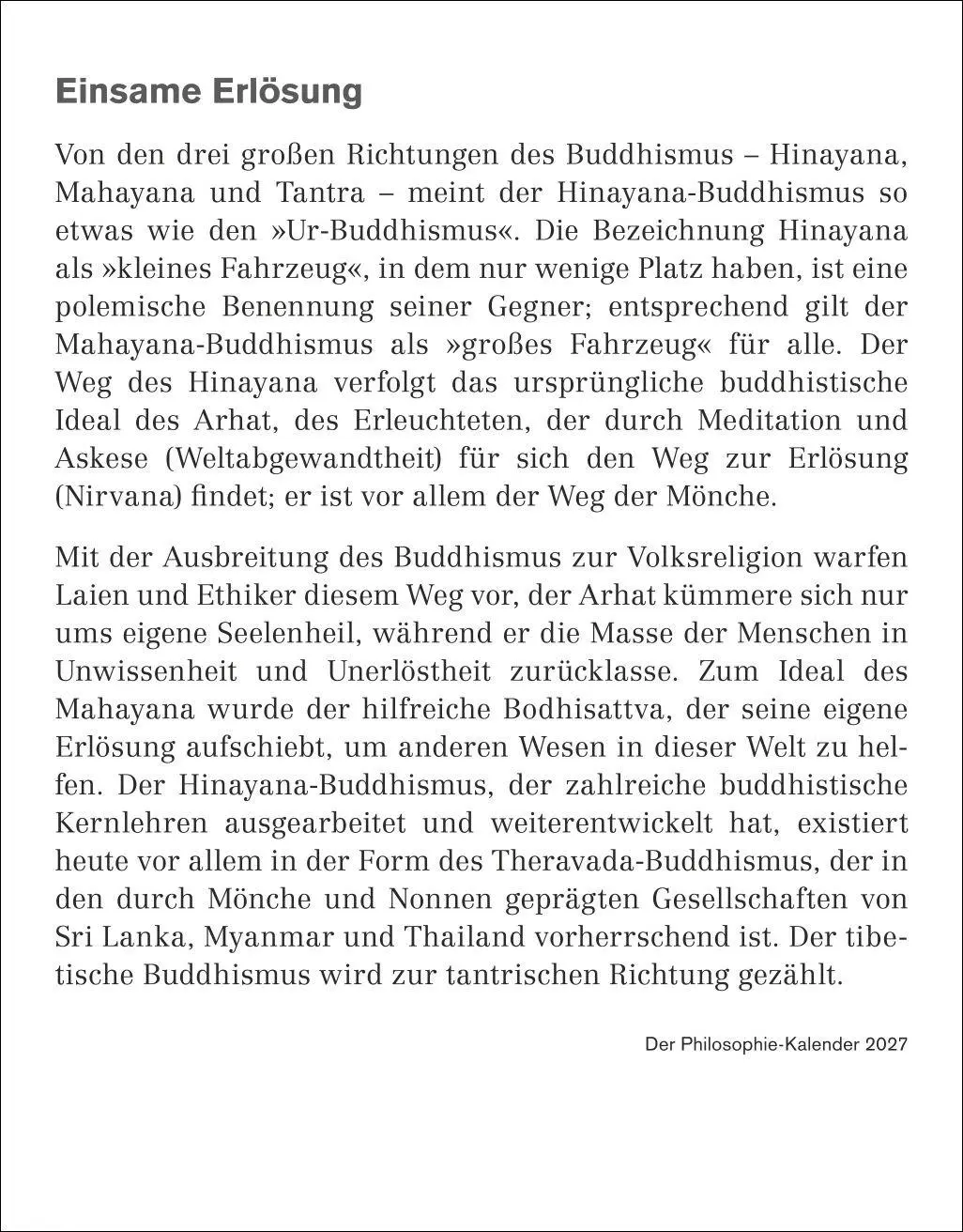Bild: 9783840039164 | Der Philosophie-Kalender Tagesabreißkalender 2027 | Brüning (u. a.)