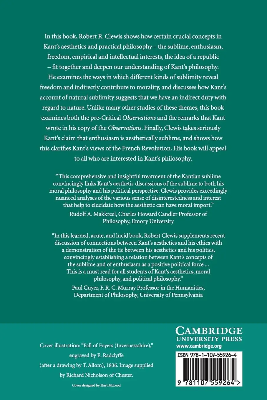 Rückseite: 9781107559264 | The Kantian Sublime and the Revelation of Freedom | Robert R. Clewis
