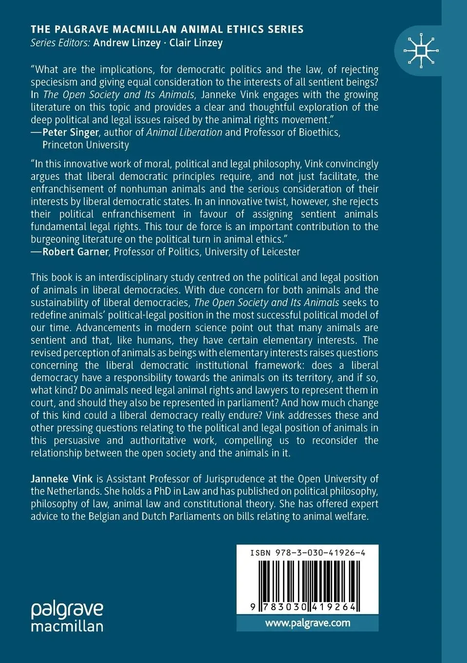 Rückseite: 9783030419264 | The Open Society and Its Animals | Janneke Vink | Taschenbuch | xvi