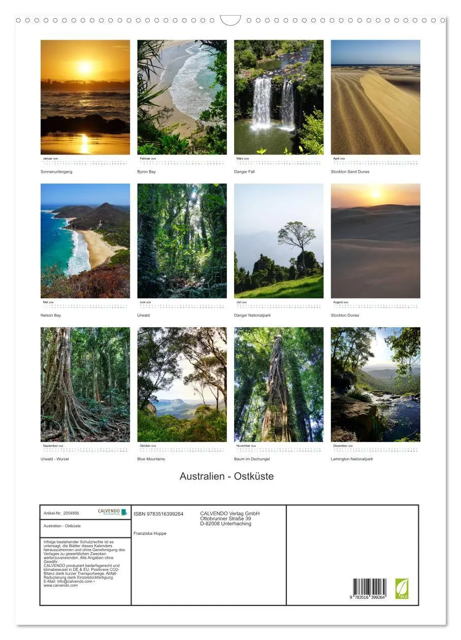 Bild: 9783516399264 | Australien - Ostküste (Wandkalender 2026 DIN A2 hoch), CALVENDO...