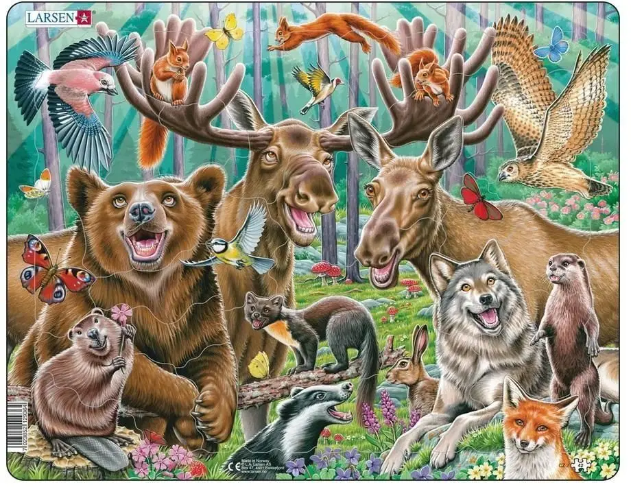 Cover: 7023852129364 | Puzzle - Tiere des Waldes (Selfie/Gruppenbild) | Spiel | 2024 | Larsen