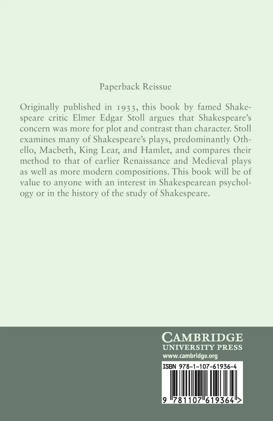 Rückseite: 9781107619364 | Art and Artifice in Shakespeare | Elmer Edgar Stoll | Taschenbuch