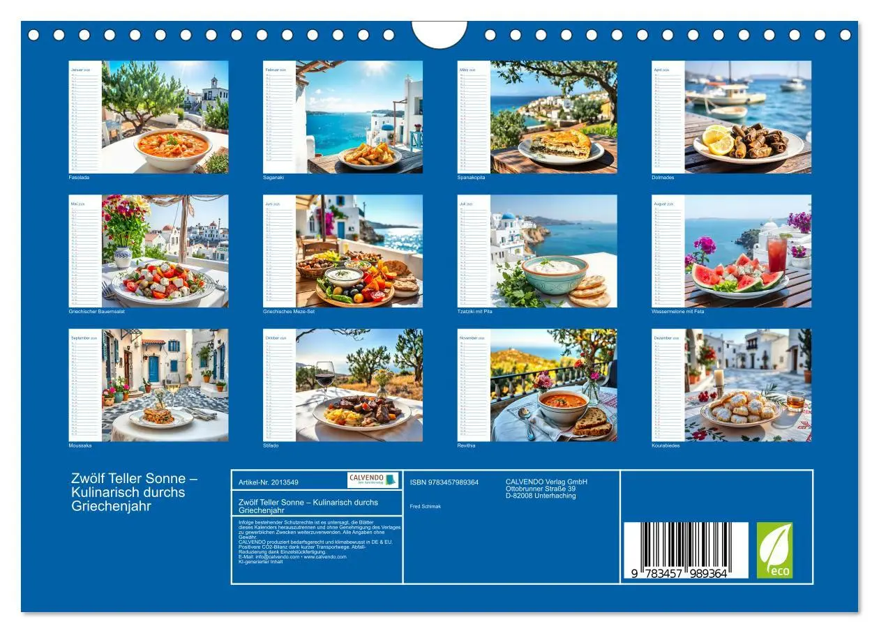 Bild: 9783457989364 | Zwölf Teller Sonne - Kulinarisch durchs Griechenjahr (Wandkalender...