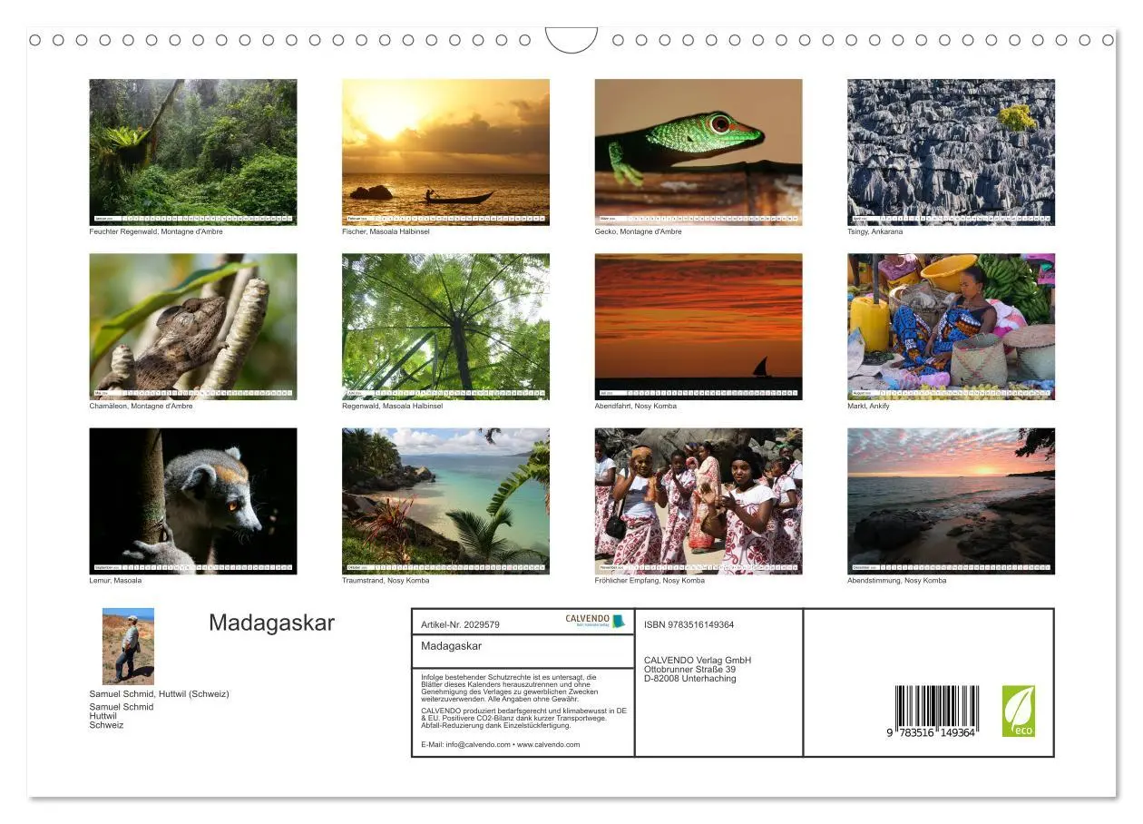 Bild: 9783516149364 | Madagaskar (Wandkalender 2026 DIN A3 quer), CALVENDO Monatskalender