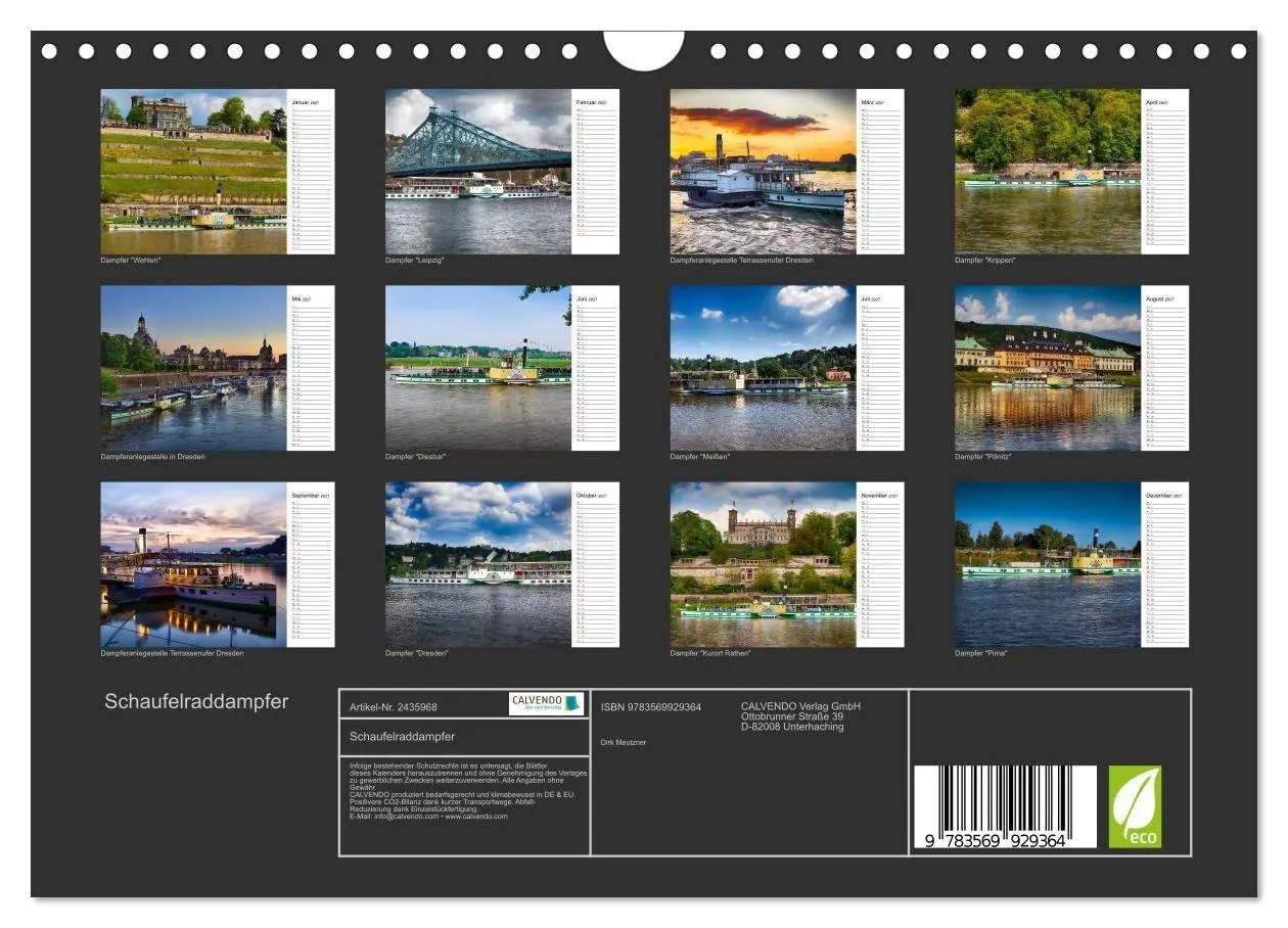 Bild: 9783569929364 | Schaufelraddampfer (Wandkalender 2027 DIN A4 quer), CALVENDO...