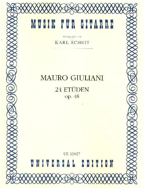 Cover: 9783702409364 | 24 Etüden | op. 48. Gitarre. Partitur. | Karl Scheit | Noten Partitur