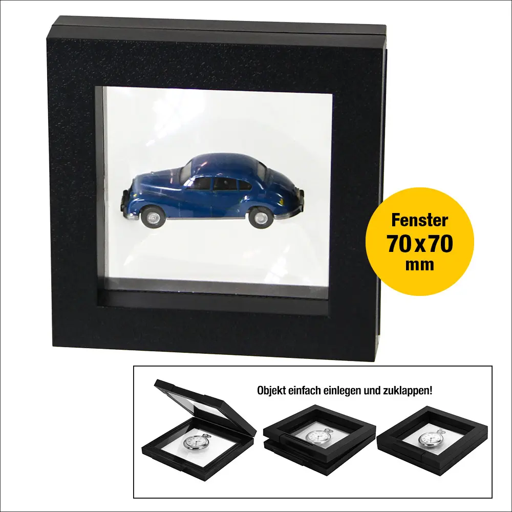 Cover: 4025473089464 | 3 D Schweberahmen Kunststoff Format innen 70 x 70 x 20 mm | In Karton