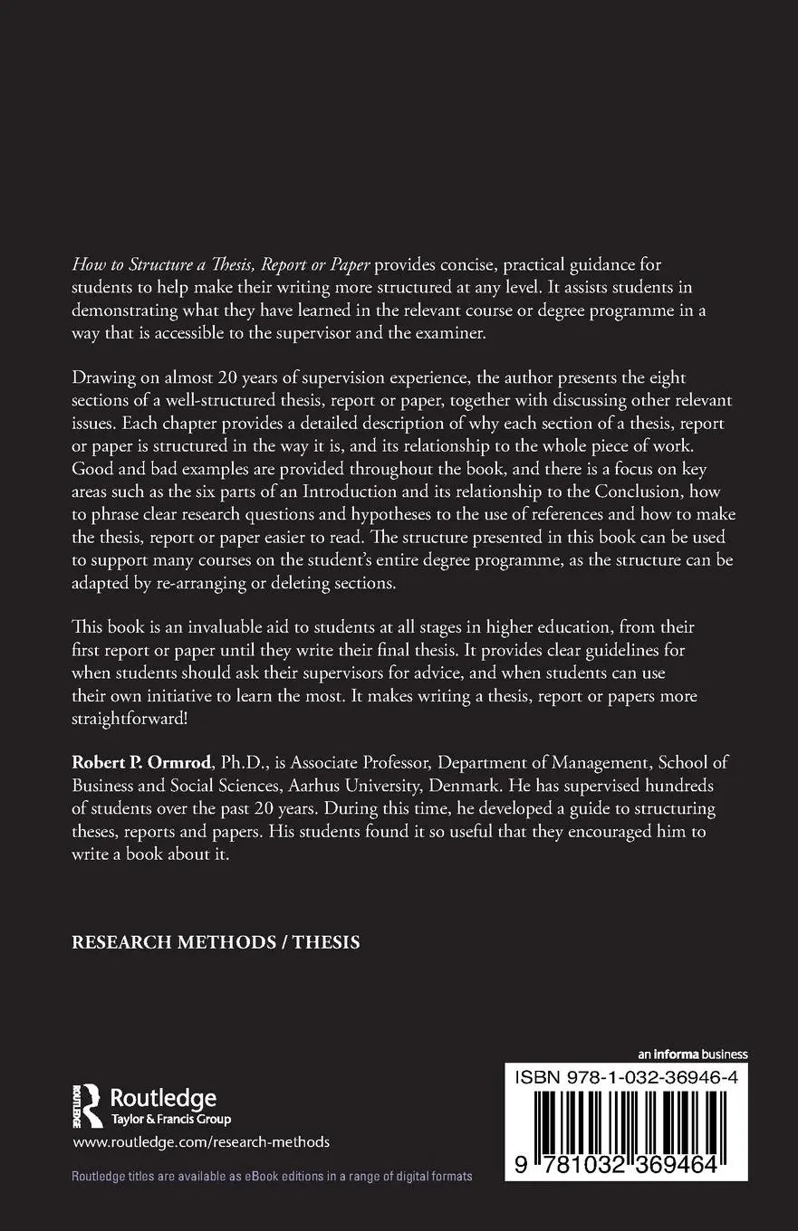 Rückseite: 9781032369464 | How to Structure a Thesis, Report or Paper | A Guide for Students