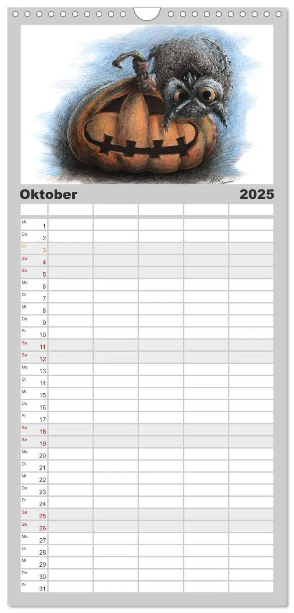 Bild: 9783457119464 | Familienplaner 2025 - TIERONISCH mit 5 Spalten (Wandkalender, 21 x...