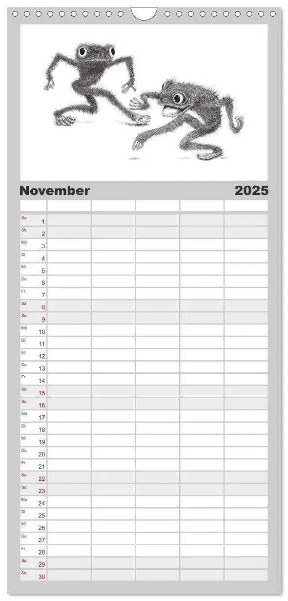 Bild: 9783457119464 | Familienplaner 2025 - TIERONISCH mit 5 Spalten (Wandkalender, 21 x...