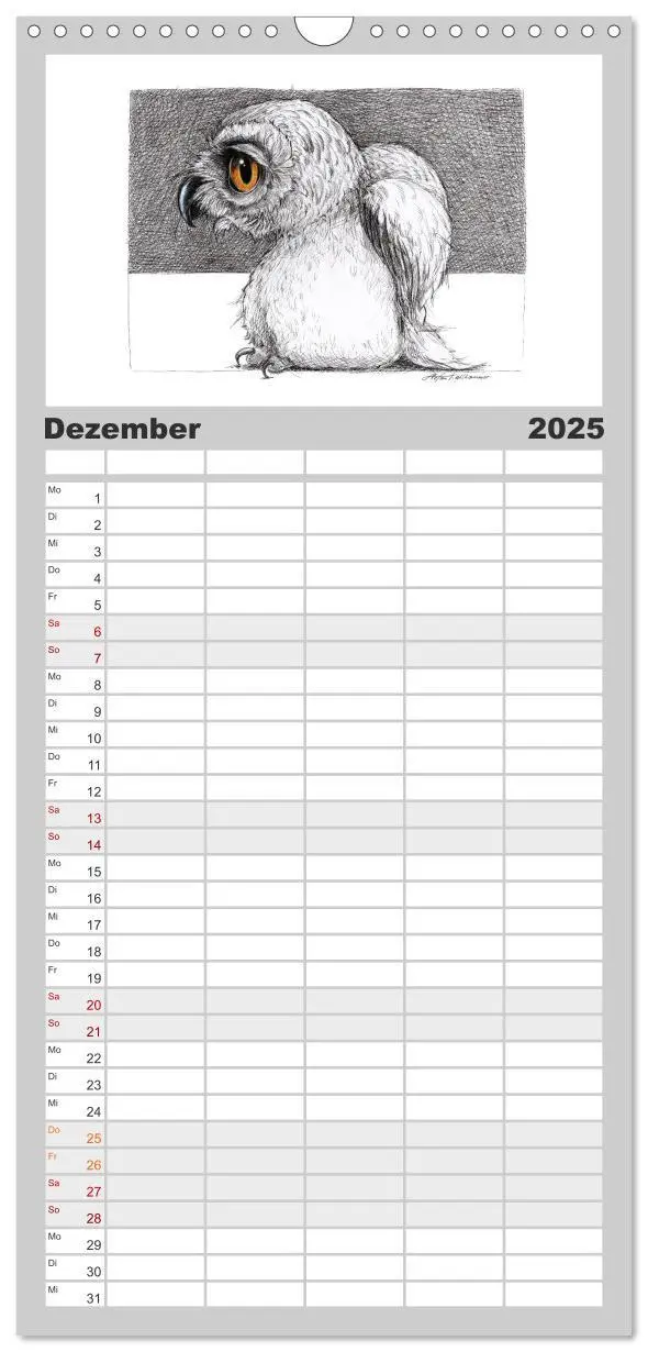 Bild: 9783457119464 | Familienplaner 2025 - TIERONISCH mit 5 Spalten (Wandkalender, 21 x...