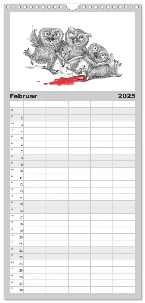 Bild: 9783457119464 | Familienplaner 2025 - TIERONISCH mit 5 Spalten (Wandkalender, 21 x...