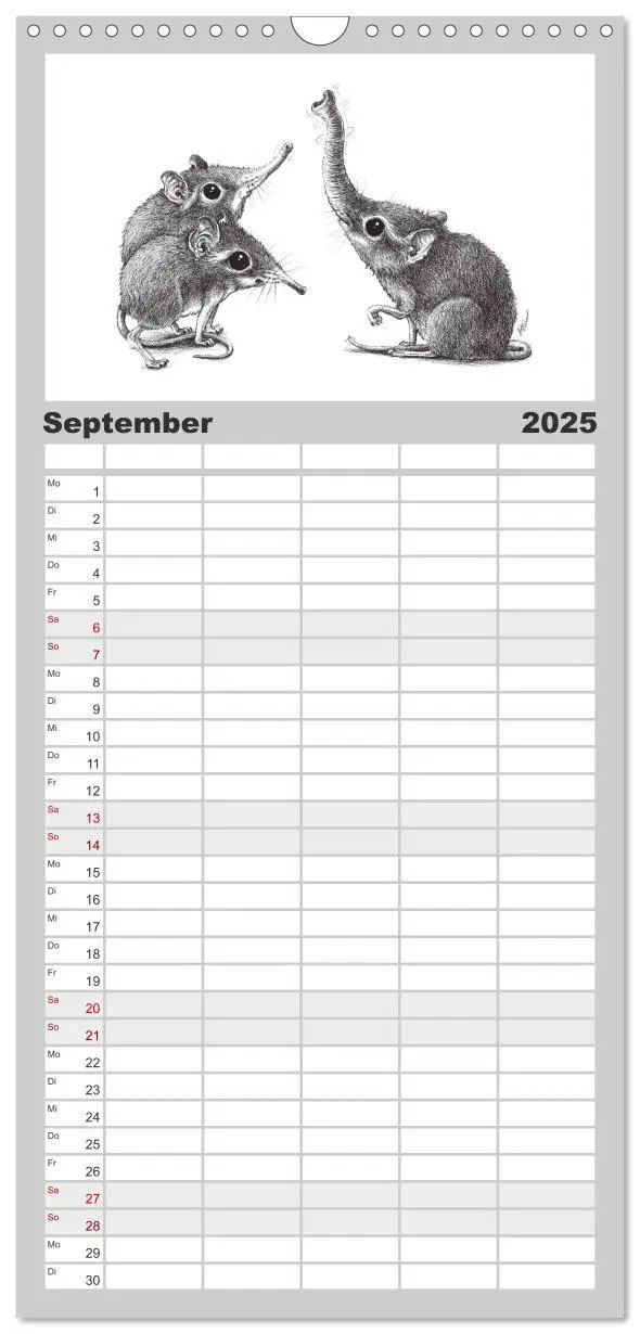 Bild: 9783457119464 | Familienplaner 2025 - TIERONISCH mit 5 Spalten (Wandkalender, 21 x...