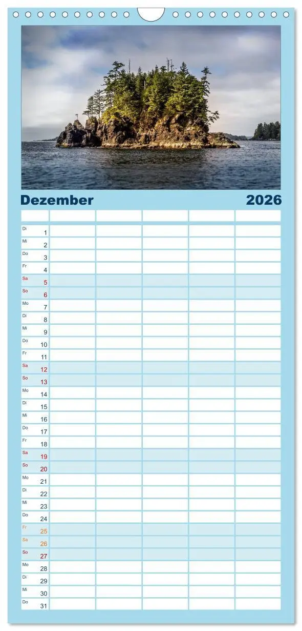 Bild: 9783516519464 | Familienplaner 2026 - West-Kanada mit 5 Spalten (Wandkalender, 21 x...