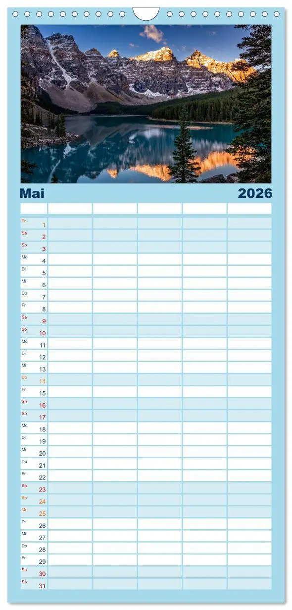 Bild: 9783516519464 | Familienplaner 2026 - West-Kanada mit 5 Spalten (Wandkalender, 21 x...