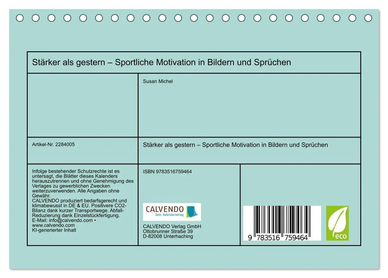 Bild: 9783516759464 | Stärker als gestern - Sportliche Motivation in Bildern und Sprüchen...