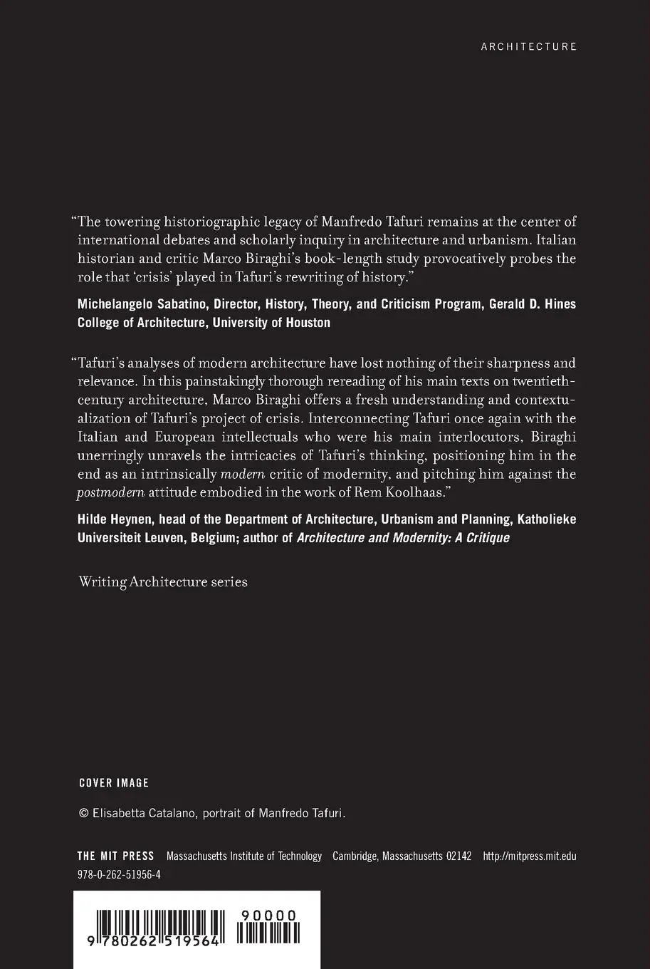 Rückseite: 9780262519564 | Project of Crisis | Manfredo Tafuri and Contemporary Architecture