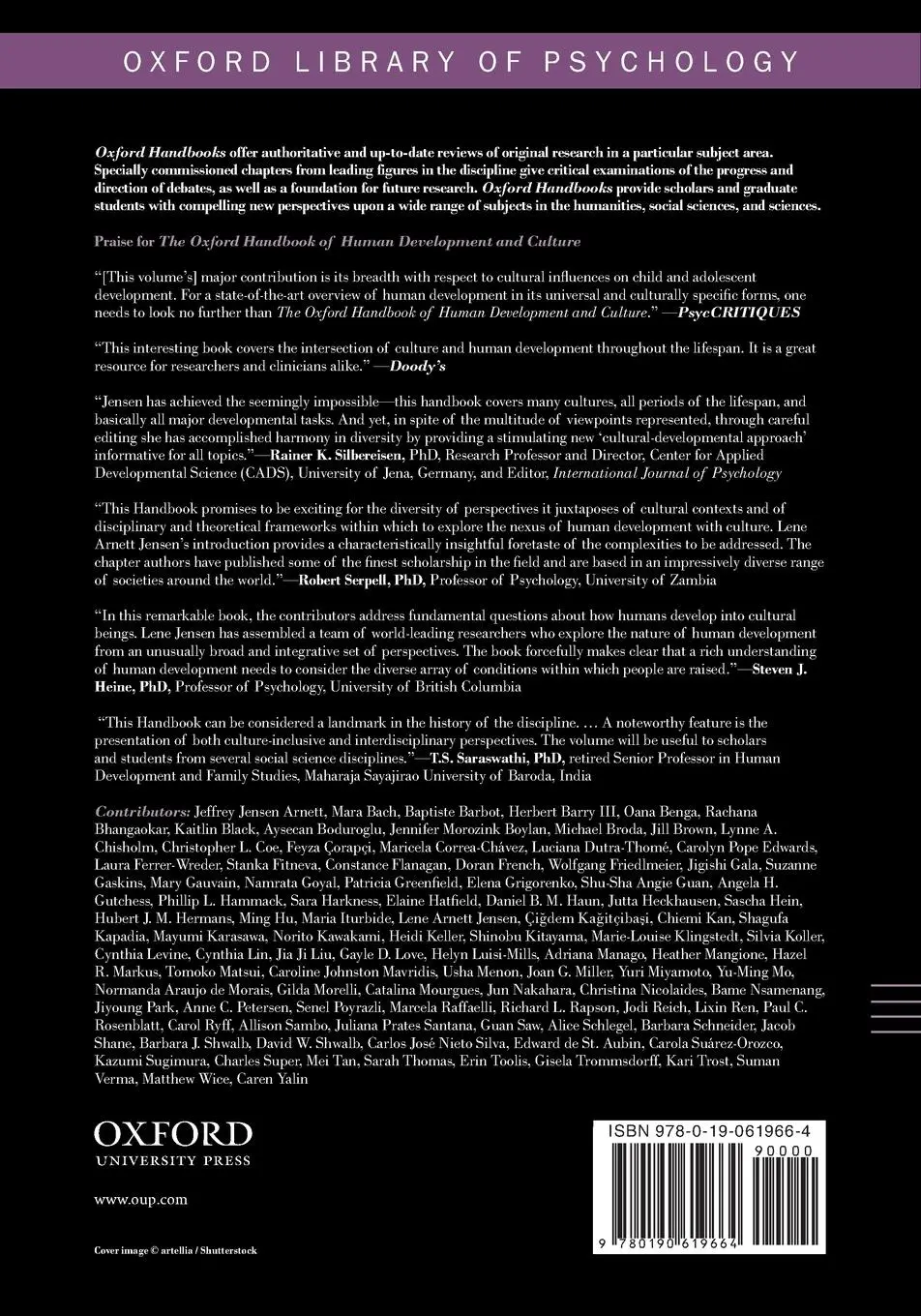 Rückseite: 9780190619664 | Oxford Handbook of Human Development and Culture | Lene Arnett Jensen