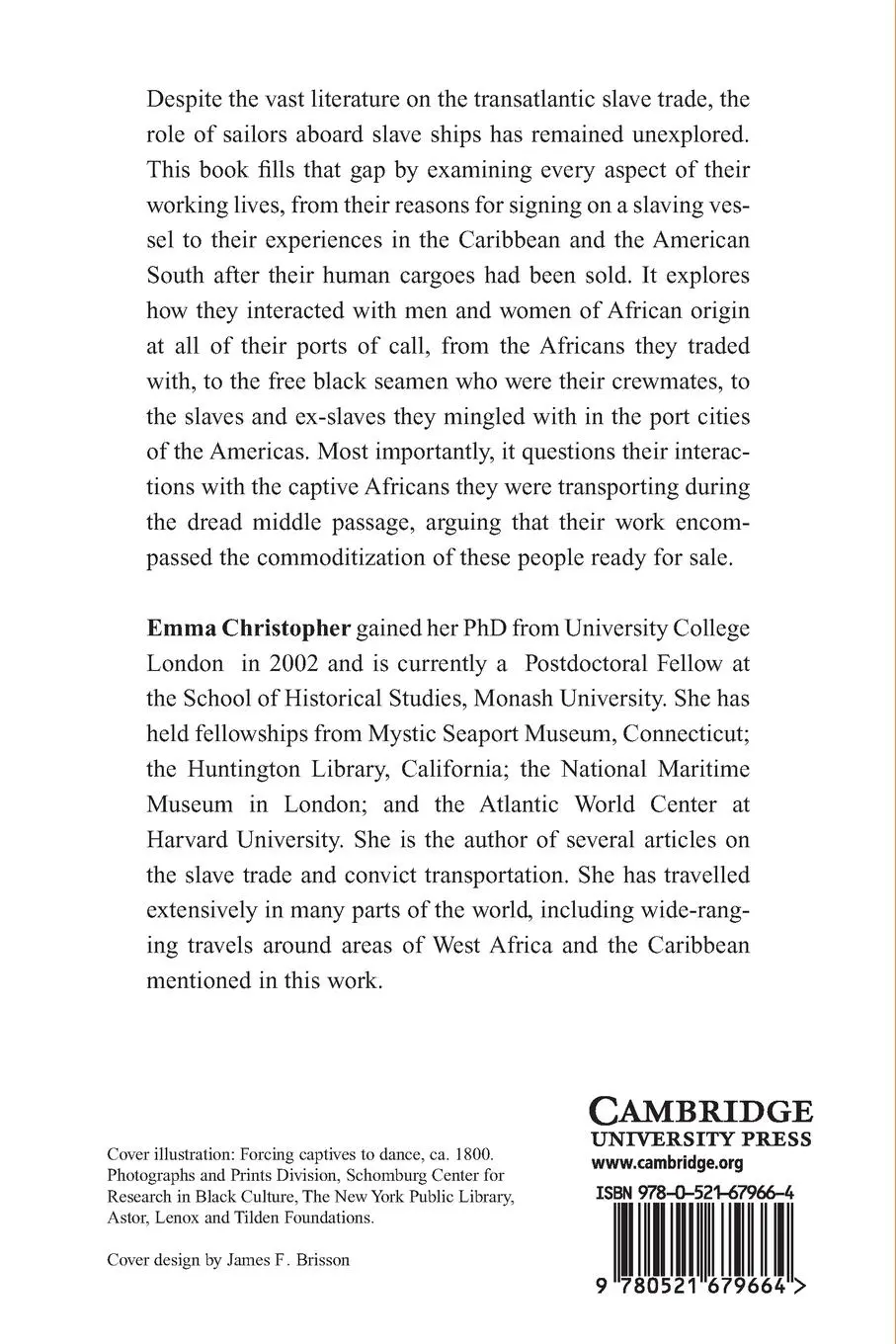 Rückseite: 9780521679664 | Slave Ship Sailors Cargo 1730-1807 | Emma Christopher | Taschenbuch