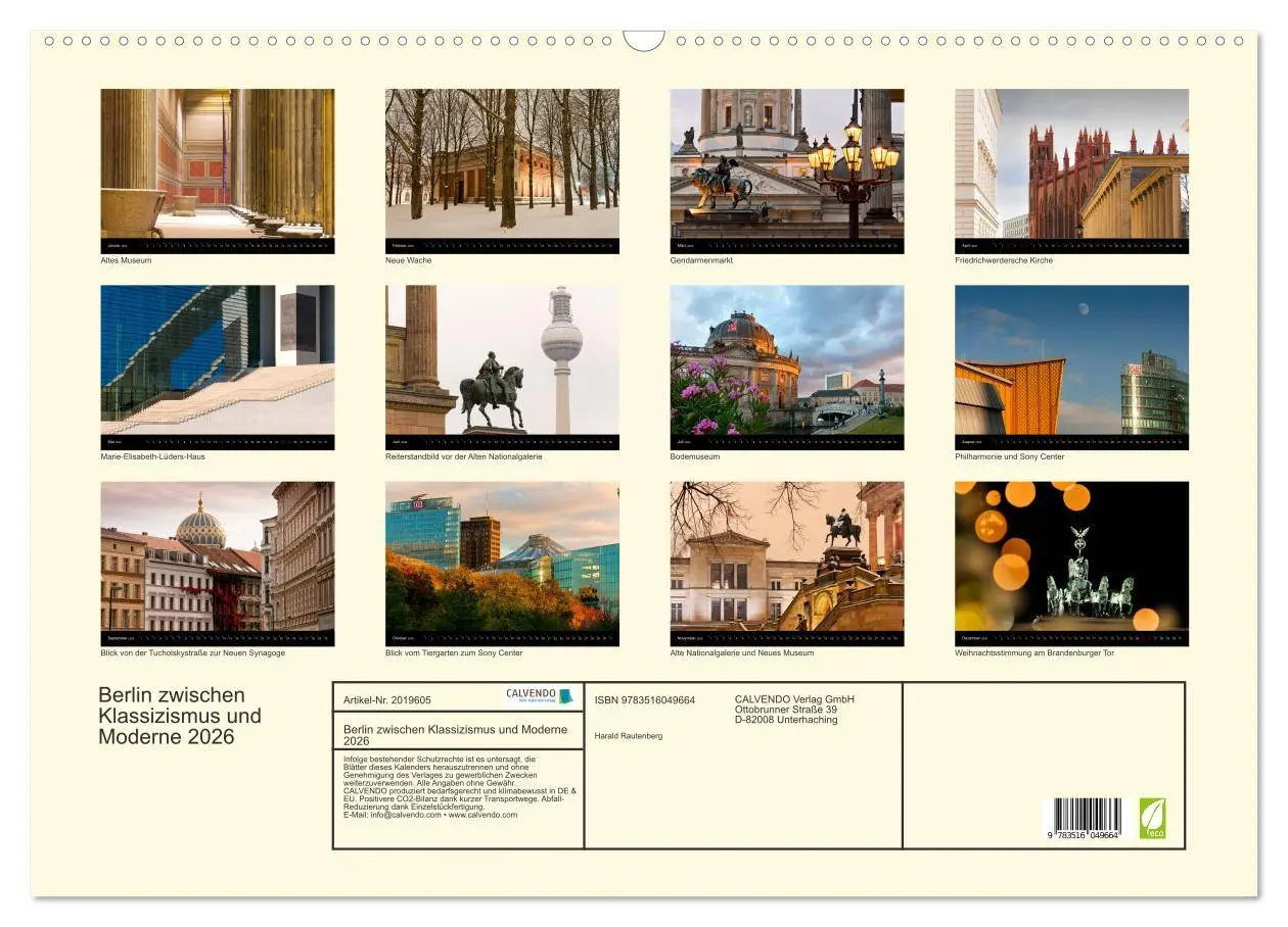 Bild: 9783516049664 | Berlin zwischen Klassizismus und Moderne 2026 (Wandkalender 2026...