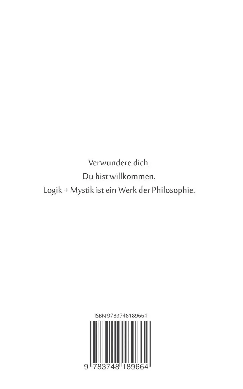 Rückseite: 9783748189664 | Logik und Mystik Band 1 | Robert König | Taschenbuch | Paperback