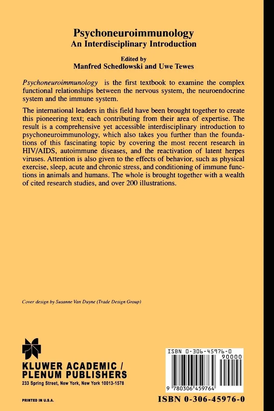 Rückseite: 9780306459764 | Psychoneuroimmunology | An Interdisciplinary Introduction | Buch