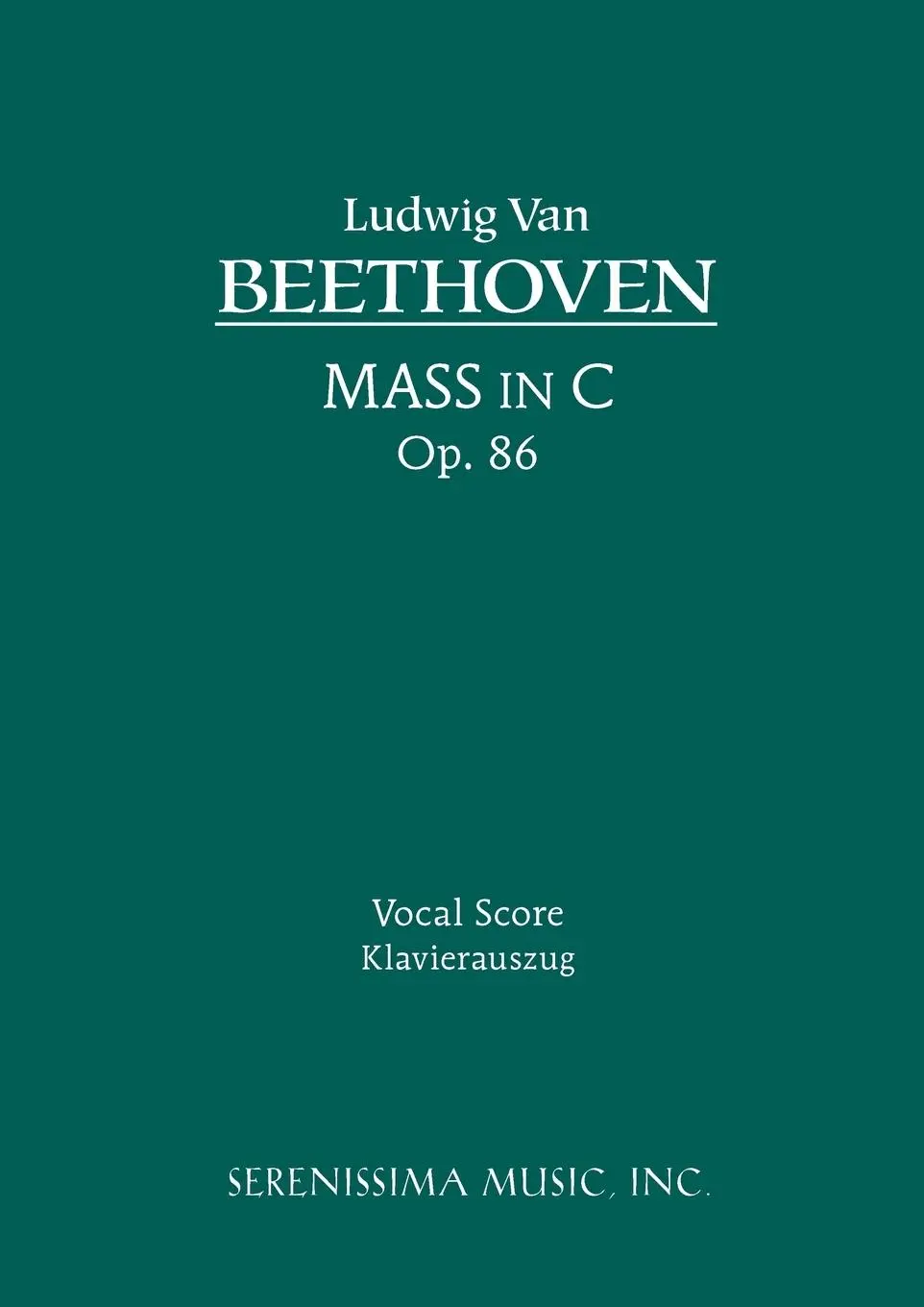 Cover: 9781932419764 | Mass in C, Op.86 | Vocal score | Karel Torvik | Taschenbuch | Latein