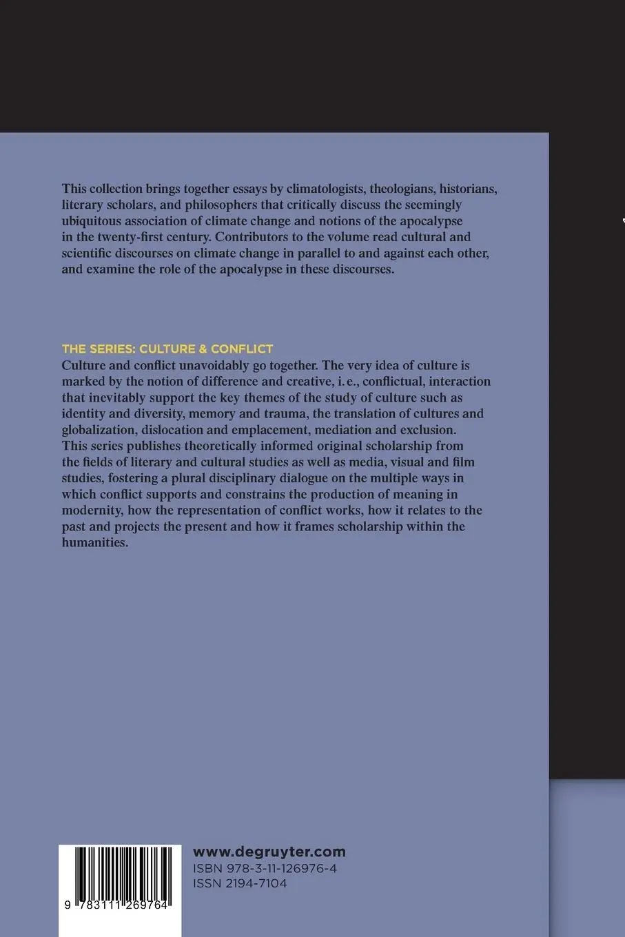 Rückseite: 9783111269764 | The Apocalyptic Dimensions of Climate Change | Jan Alber | Taschenbuch