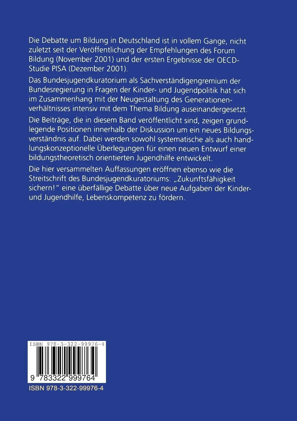 Rückseite: 9783322999764 | Bildung und Lebenskompetenz | Taschenbuch | Paperback | 192 S. | 2012